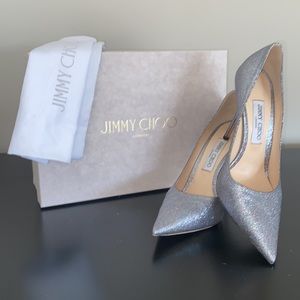 Jimmy Choo  Blue Glitter Pumps